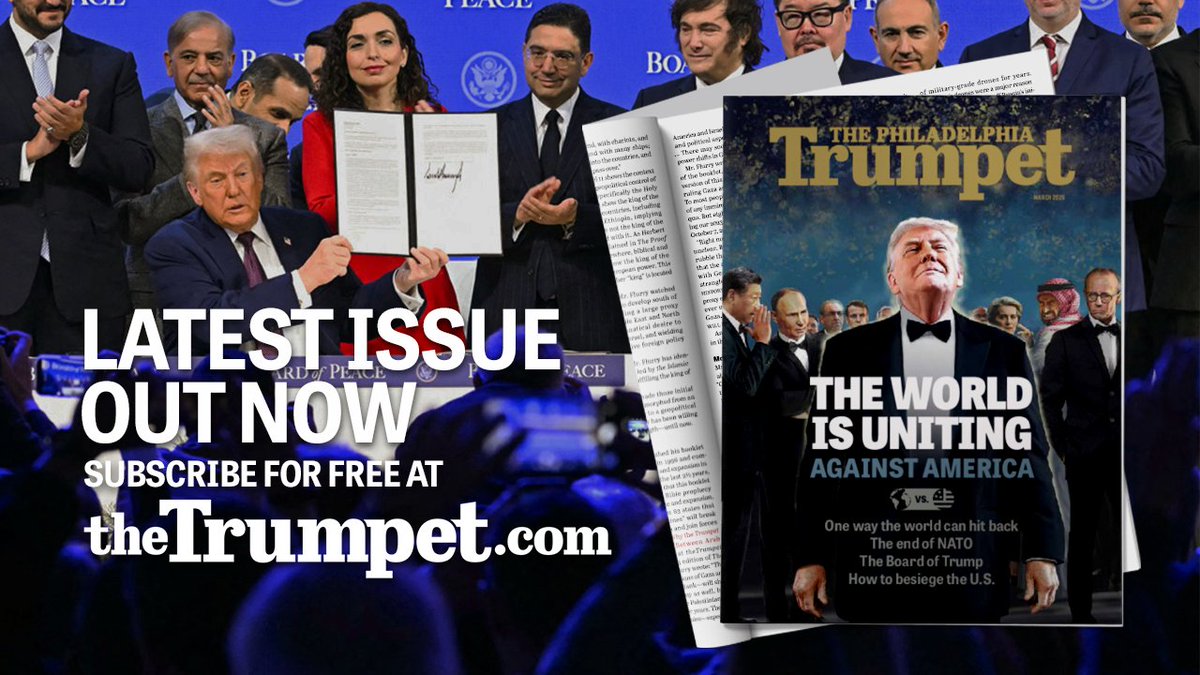 theTrumpet_com's tweet image. Now available: The new March issue of the Trumpet! Read now, and subscribe for free! (Never any charge or solicitation for donations.)
· How Germany Could Lead the Siege
· One Way the World Can Hit Back
· The End of NATO
· The Board of Trump
· The Unthinkable Will Happen