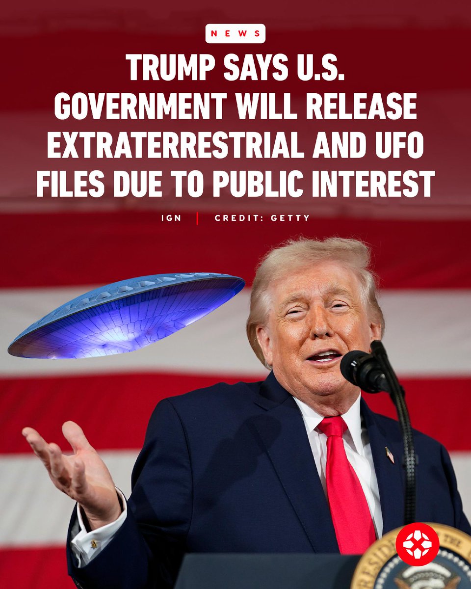 President Trump has revealed he is directing government agencies to release all "files related to alien and extraterrestrial life, unidentified aerial phenomena (UAP), and unidentified flying objects (UFOs)." 🤔