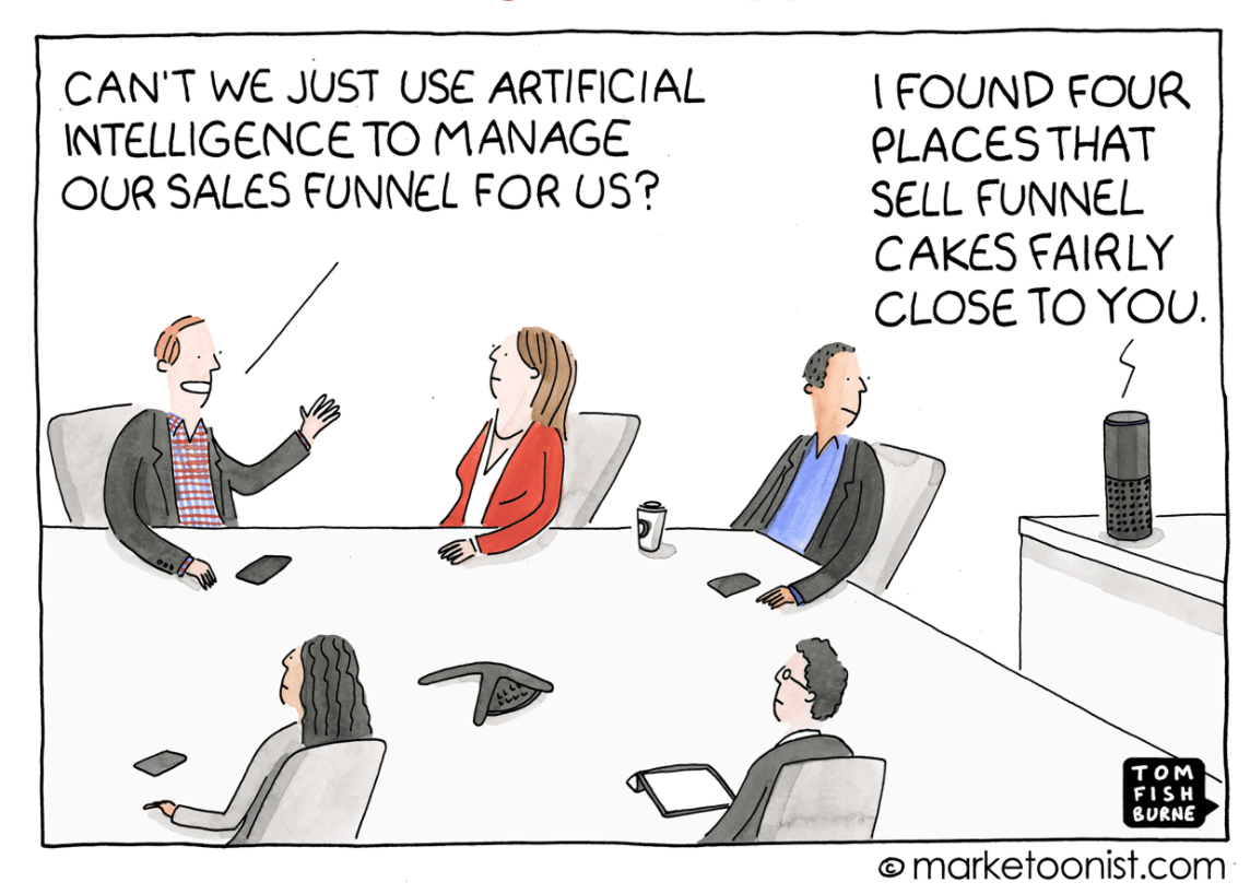 "Can AI manage our sales funnel?" Us: AI can help, but have you tried... an actual marketing strategy? 😏 Sometimes the best tech is good old-fashioned human creativity. #MarketingReality #DigitalMarketing