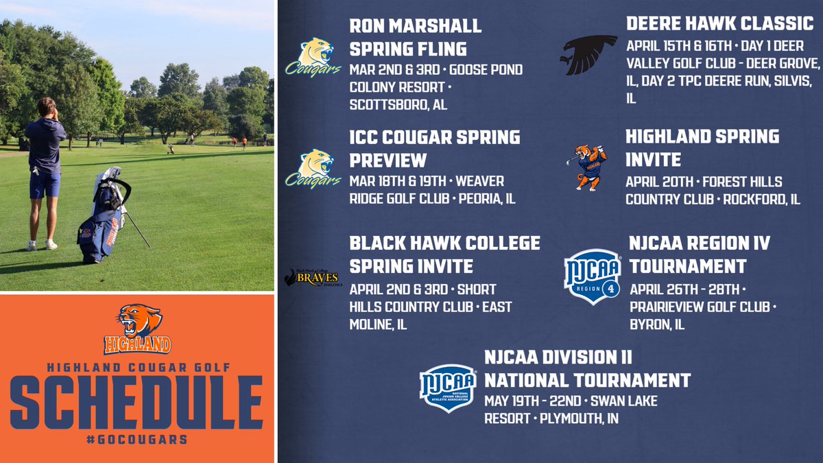 Highland Cougar Golf is set to tee it up. 🏌️‍♂️

The Cougars open the 2026 spring season in Alabama on March 2nd, ready to compete and chase championship goals from the very first round.

#GoCougars 🐾