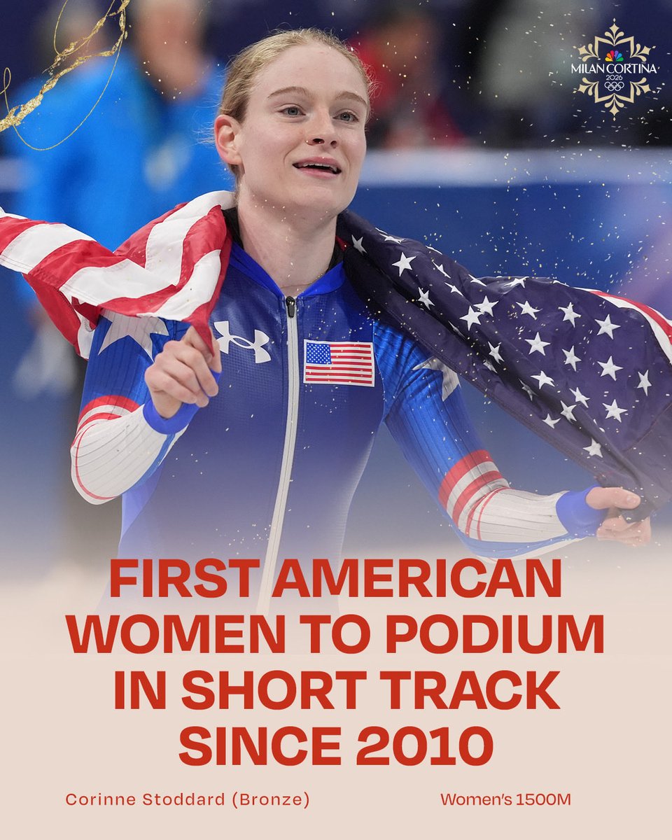 Corrine Stoddard earns her first individual short track medal.🥉