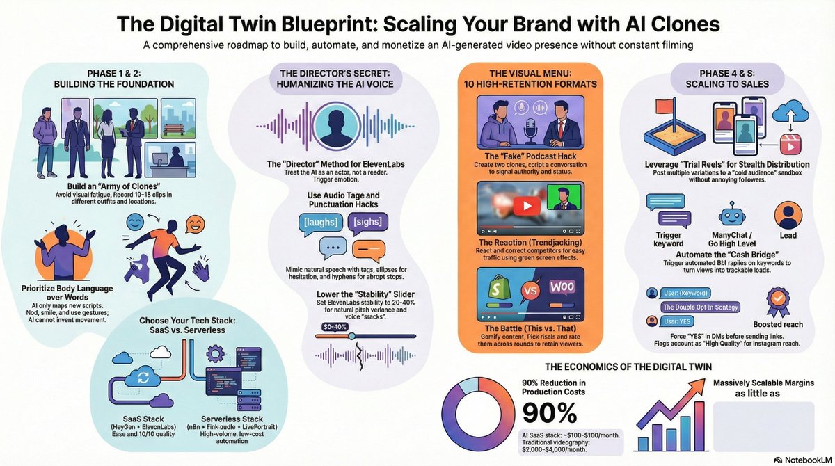 Filming content is optional.
Looking omnipresent isn’t.

In 2026, smart founders don’t post more.

They deploy a Digital Twin:

1 hour of filming → months of AI‑generated video that sells for them on autopilot.
intellegen.substack.com/p/the-rise-of-…
