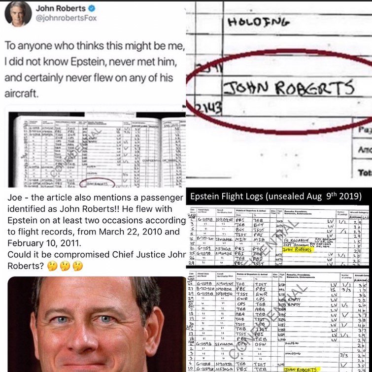 TheRubberDuck79's tweet image. DID SUPREME COURT JUSTICE JOHN ROBERTS arrange for his children's adoption through Jeffrey Epstein so they could be trafficked out of Ireland and into a Latin American country?

👉🏼 John Roberts [name] does appear on the Boeing 727 Lolita Express flight logs - the only one of