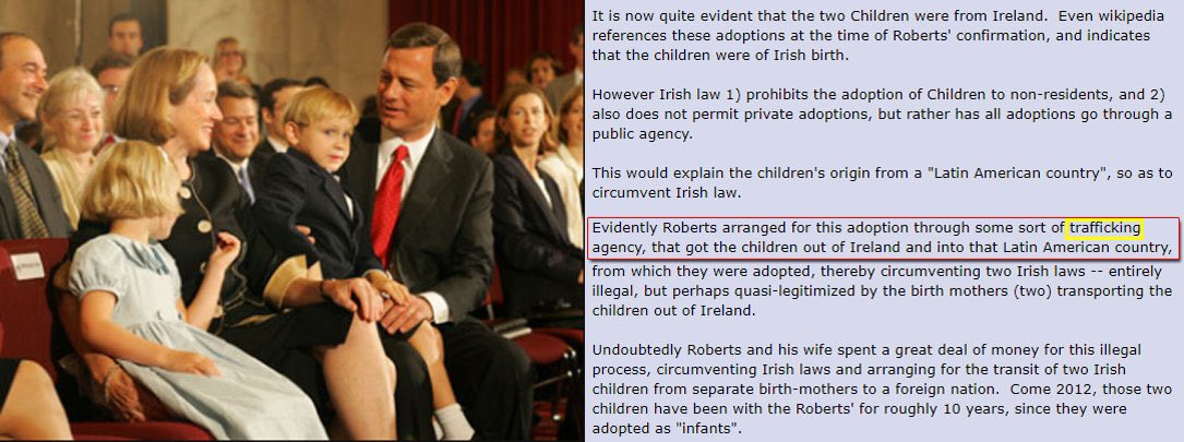 TheRubberDuck79's tweet image. DID SUPREME COURT JUSTICE JOHN ROBERTS arrange for his children's adoption through Jeffrey Epstein so they could be trafficked out of Ireland and into a Latin American country?

👉🏼 John Roberts [name] does appear on the Boeing 727 Lolita Express flight logs - the only one of