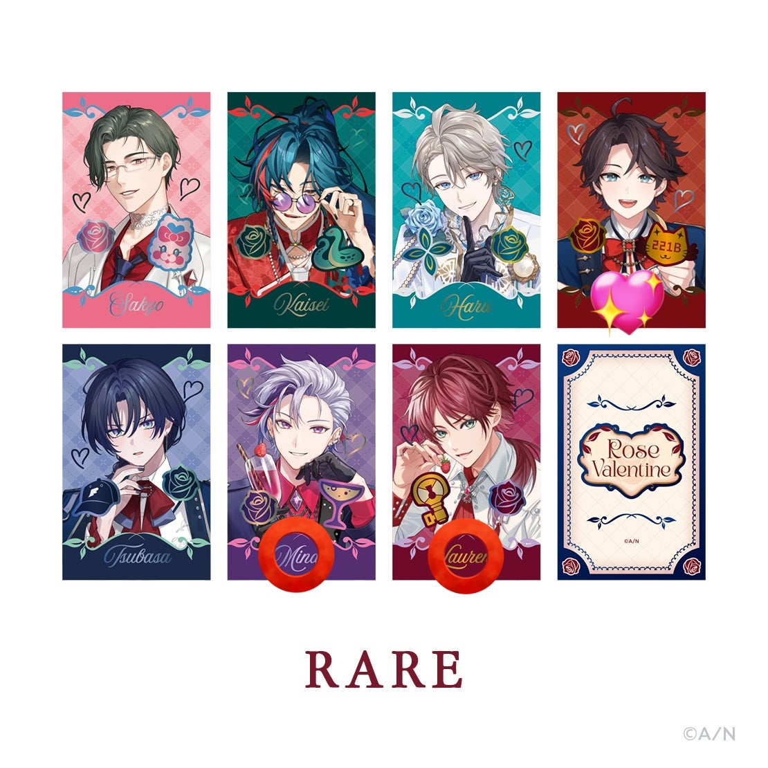 交換 仮約束】 にじさんじ Rose Valentine ランダムハート型缶バッジ