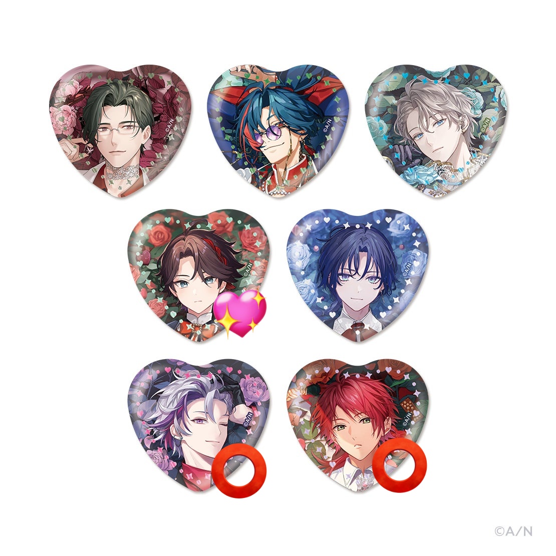 交換 仮約束】 にじさんじ Rose Valentine ランダムハート型缶バッジ
