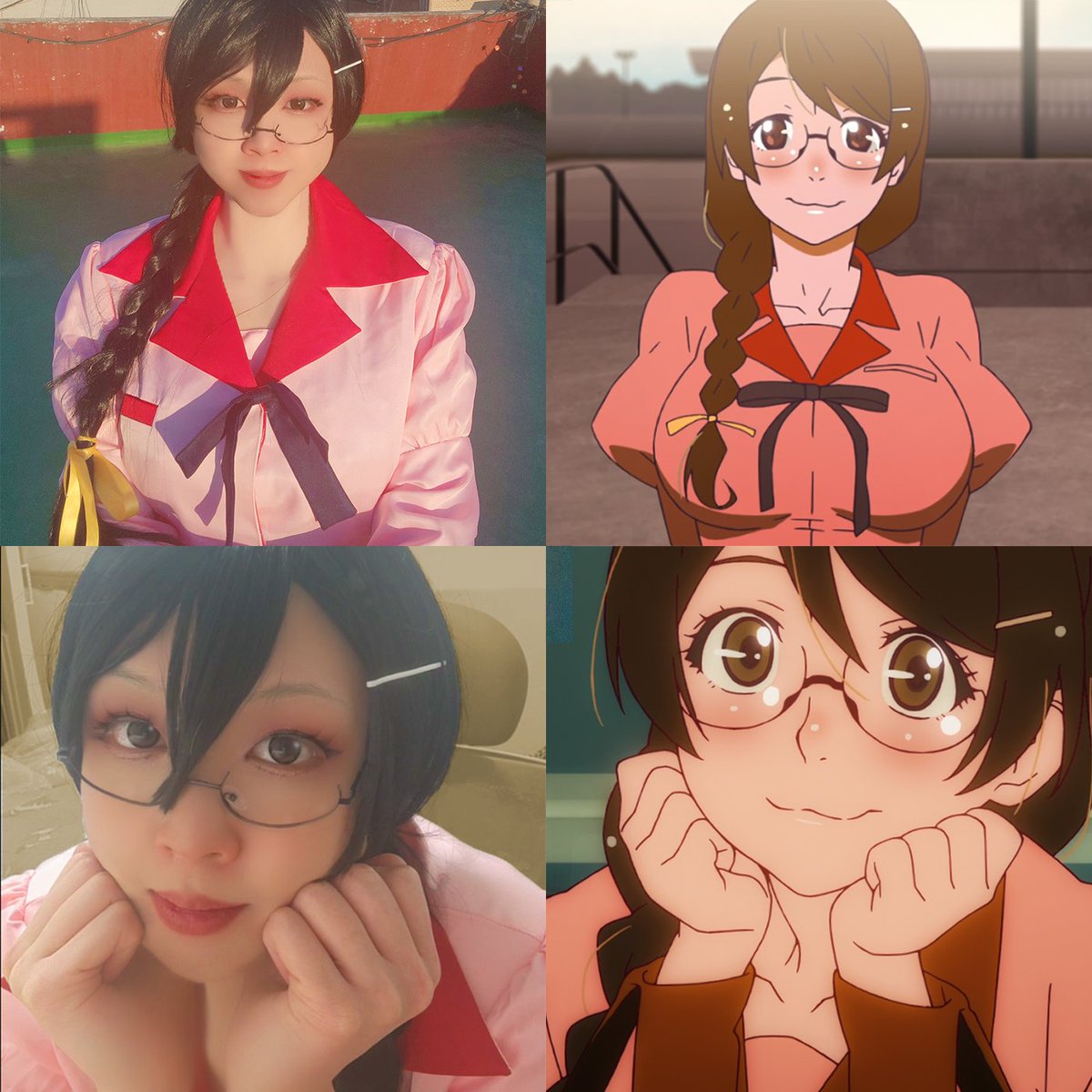 SuuBrainrot's tweet photo. trying to recreate anime shots in cosplay then looking at how chopped i am makes me feel like this https://t.co/a1kd5txppC