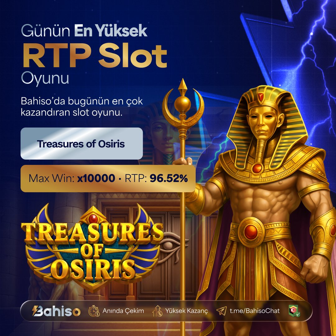 BahisoResmi1's tweet photo. 🆕 GÜNÜN EN YÜKSEK RTP ORANINA SAHİP OYUNU!

🎯 TREASURES OF OSİRİS

💯BAHİSO İLE KAZANMANIN TEK ADRESİ https://t.co/xo4LD2TwC7