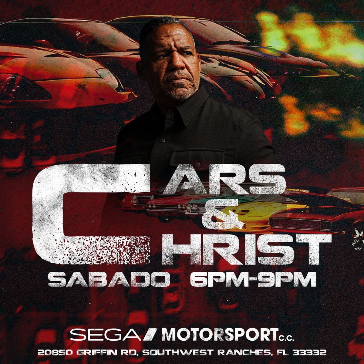 🔥🏁 Cars &amp; Christ 🏁🔥
Un encuentro donde la pasión por los motores se une con el propósito eterno.
Este sábado de 6PM–9PM en SEGA Motorsport C.C. Te invita a CAR &amp; CHRIST @carsnchristt
📍 20850 Griffin Rd, Southwest Ranches, FL 33332
Carros increíbles.
Comunidad auténtica.
Una