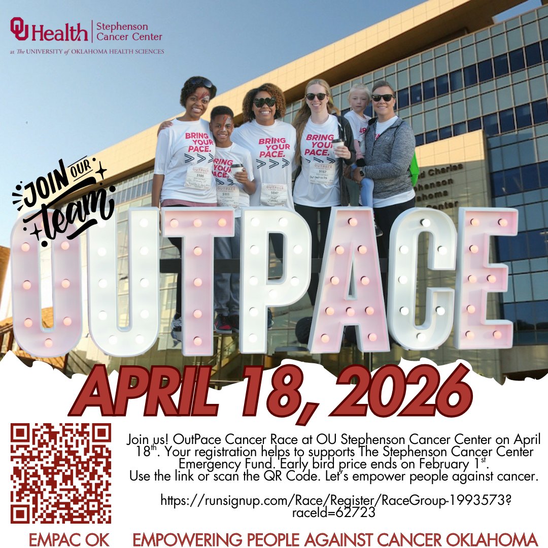 We are empowering people against cancer! Join our team for OUTPACE Cancer race on April 18th at OU Stephenson Cancer Center. Volunteer or donate to the team but we are in this together.  runsignup.com/Race/Register/…

#ShareTheTea #SnTEAEnterprise #Live2Learn #OutPaceCancer