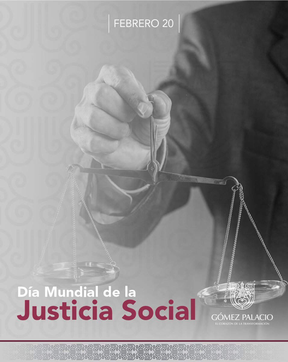 Hoy conmemoramos el Día Mundial de la Justicia Social, una fecha impulsada por la Organización de las Naciones Unidas que nos invita a reflexionar sobre la importancia de construir una sociedad más equitativa, incluyente y con oportunidades para todas y todos. 🤝