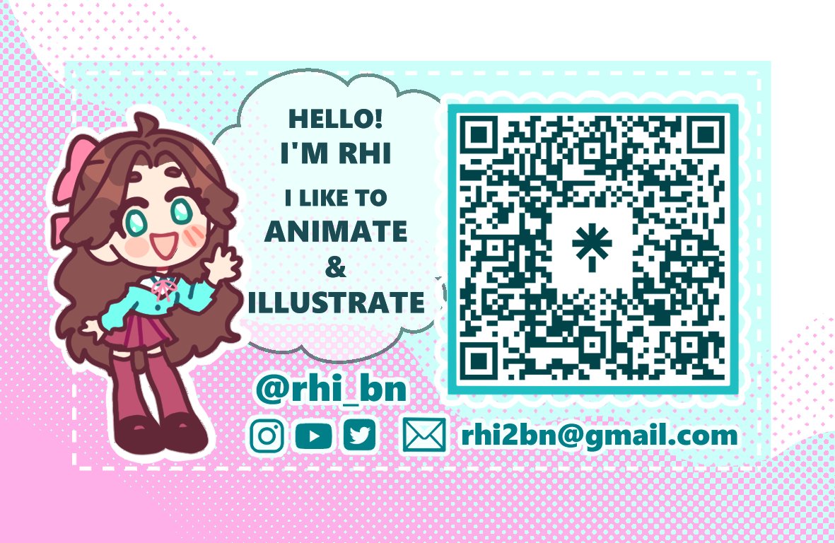 I designed a new business card, and thought the art came out really cute!! What do you think? : D
(It's quite saturated to account for printing haha)
