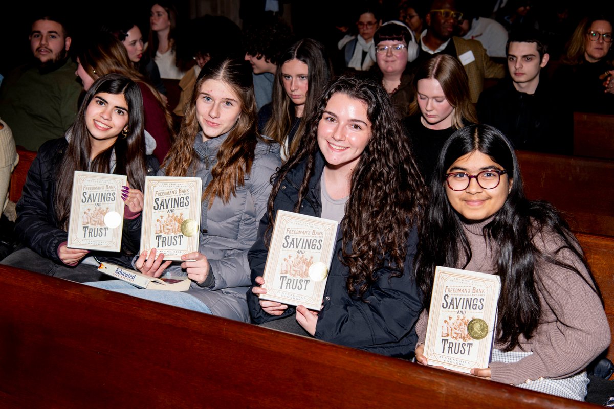 Gilder_Lehrman's tweet photo. Enjoy these highlights from this year's Frederick Douglass Book Prize ceremony at Trinity Church. Justene Hill Edwards was honored for “Savings and Trust: The Rise and Betrayal of the Freedman’s Bank”. 

Watch the ceremony on Feb 21, on American History TV on CSPAN2! https://t.co/dlC7bRXyZp