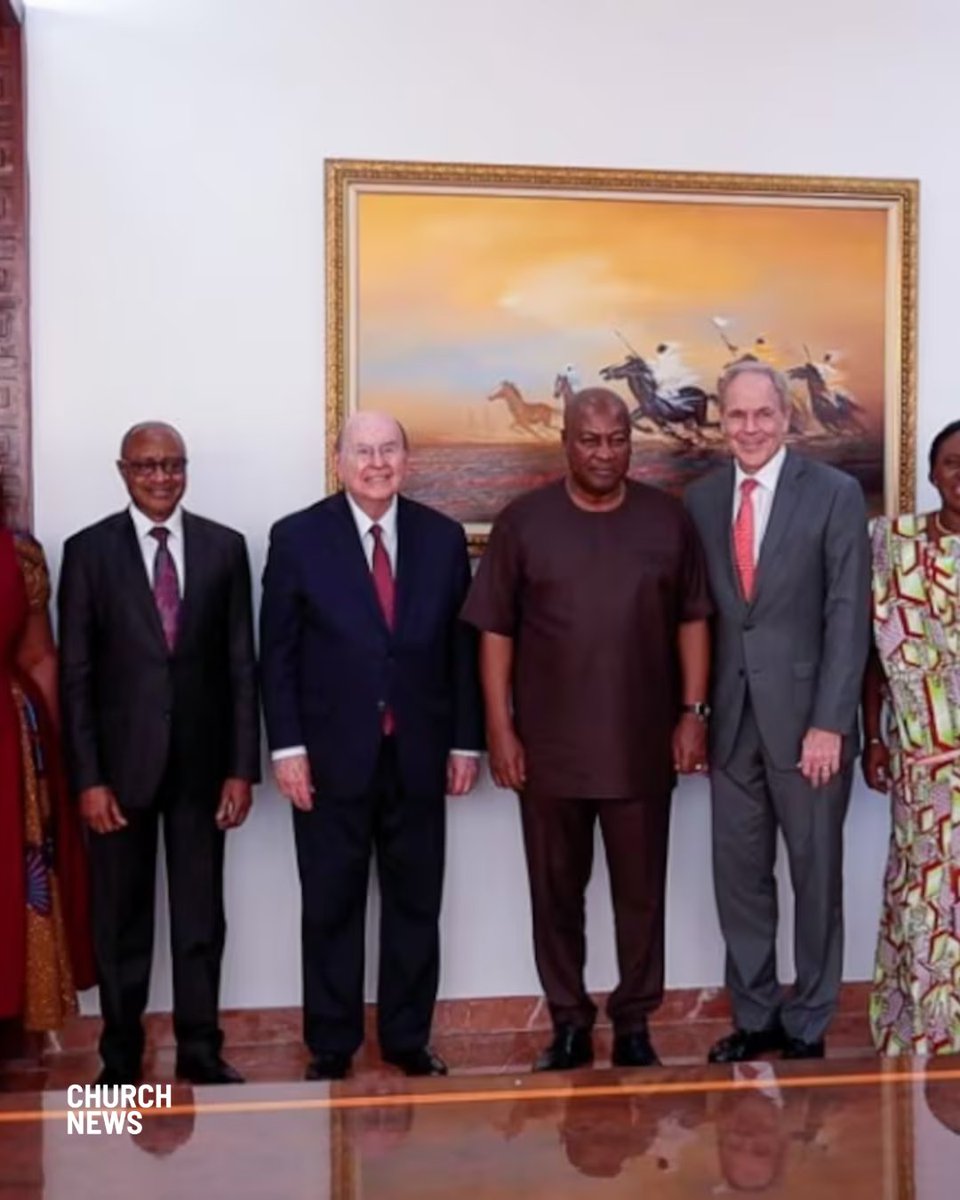 🔗: bit.ly/4cEQeiK

While on a ministry assignment in the Africa West Area of The Church of Jesus Christ of Latter-day Saints, Elder <a href="/CookQuentinL/">Quentin L. Cook</a>  of the Quorum of the Twelve Apostles met with the president of the Republic of Ghana on Feb. 17.

John Dramani Mahama