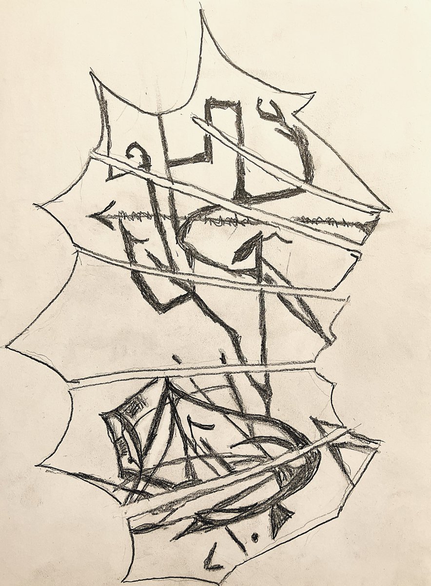johnmurphy901's tweet photo. Tony Berlant did a study for his large lobby piece for Mia: Mountain Journey. (1991) He is heavily influenced by ancient Chinese Scrolls. The abstract piece I sketched was a study for the larger work. It captures the flow of the piece. https://t.co/j3AjhZmp0Z