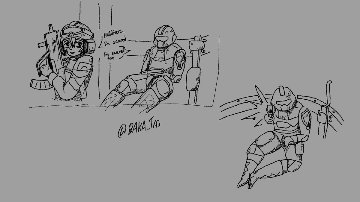 Baka_Taii's tweet photo. Tbh Im enjoying drawing in a more comic/manga style with scratchy pixelated lines and hatching shading I think im going to continue this with perhaps a more paint like coloring scheme.
#seaf #SEAFChan #Helldivers2 #helldivers2art #Helldiversart https://t.co/2nqKSfO8XP