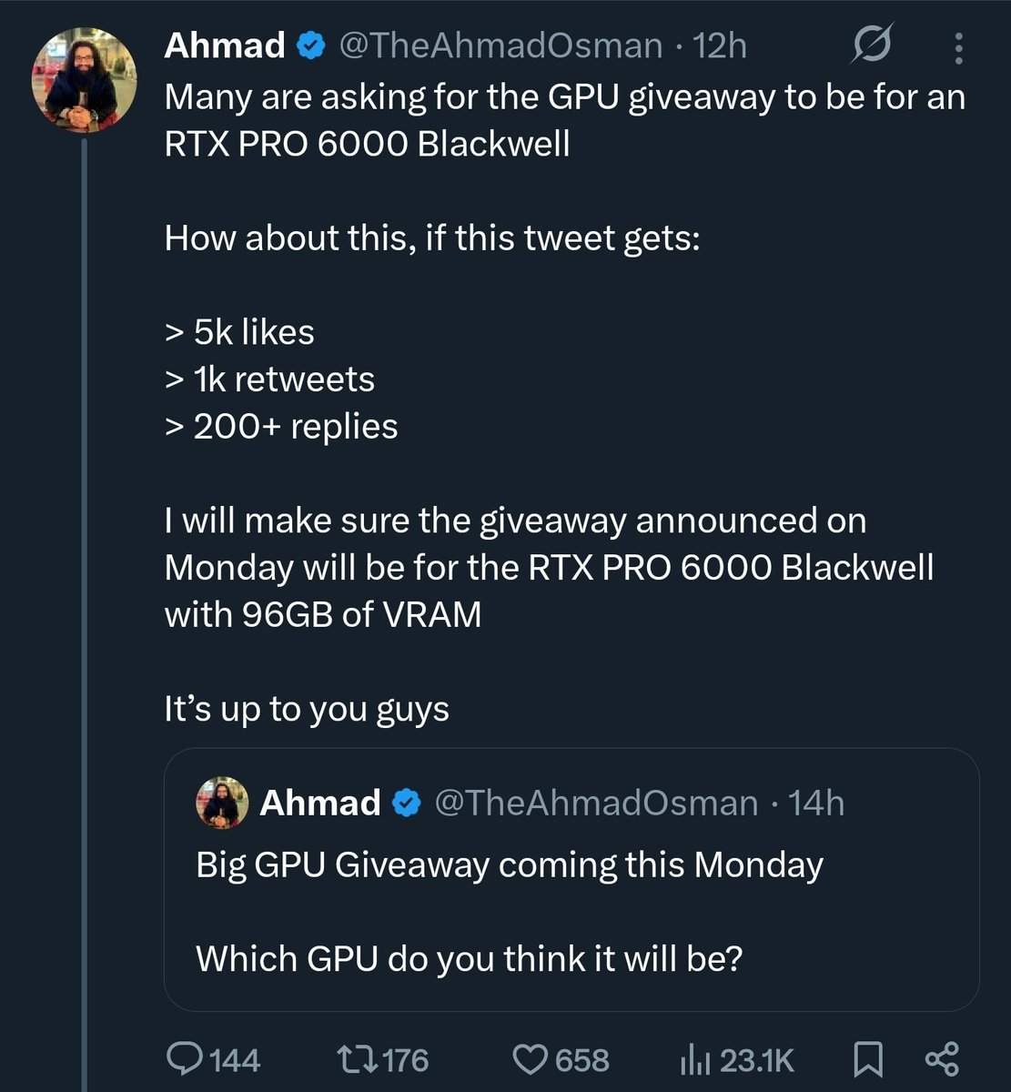 wild to me this tweet didn’t hit those numbers alreadylmao

y’all really think if a giveaway goes well once… I wouldn’t run a second, third, and more? :)