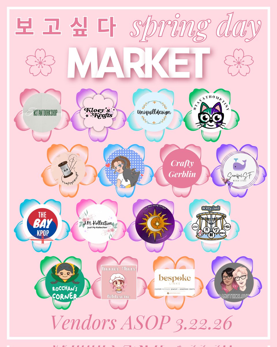 BdcgEvents's tweet image. Updated vendor llineup for our #SpringDayMarketSJ events.