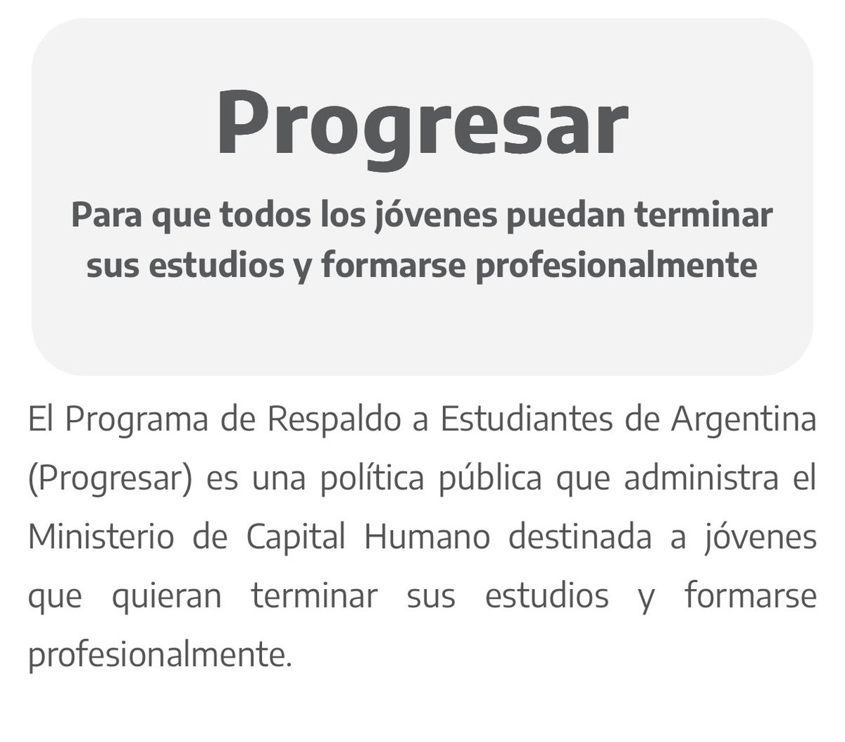 ahorraconana's tweet photo. SE HABILITÓ LA INSCRIPCIÓN A BECAS PROGRESAR****
Hay 3 tipos de becas:
1️⃣PROGRESAR OBLIGATORIO (16 a 24 años)
2️⃣PROGRESAR SUPERIOR (ingresantes de 17 a 24, avanzados hasta 30 años, para enfermería sin limite de edad)
3️⃣PROGRESAR TRABAJO (18 a 24 y si no tienen trabajo en blanco se extiende hasts 35 años)
Requisitos acá https://t.co/Jr9WGdcfOz
Te tenés que inscribir POR MI ARGENTINA

El monto es de $35.000 pero te retienen un 20%  que se acredita una vez que el beneficiario presenta la certificación de regularidad académica o cumple con las exigencias de la línea en cuestión.
Para anotarte te dejo link https://t.co/AJ5RbkmZZc