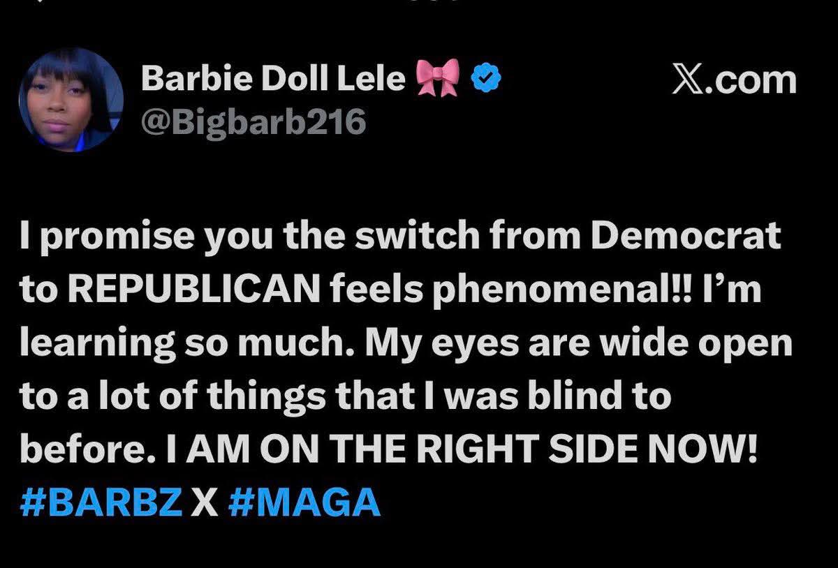 I love seeing this. 

The democrats lied and kept people chained to an ideology for so long. 

So refreshing. 

Welcome to the right side. ❤️