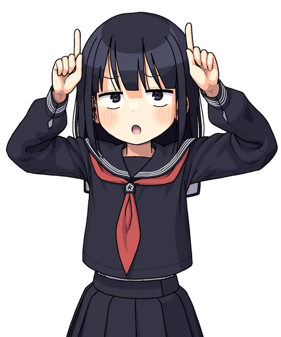 別に怒ってるわけでもないセーラー服ジト目三白眼JK妹
