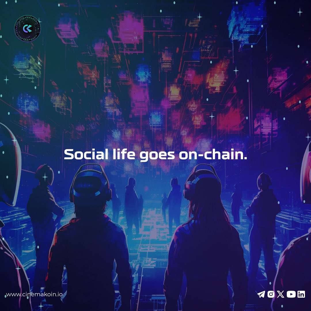 Meet, interact, and build communities.

Beyond traditional social media.

#CinemaKoin #CryptoDaily #crypto #Bitcoin #Blockchain #BTC #cryptocurrency #ethereum #nfts #ck #cswap #cinemarketplace #CryptoCommunity #CryptoNews #Metavers #DreamWorld