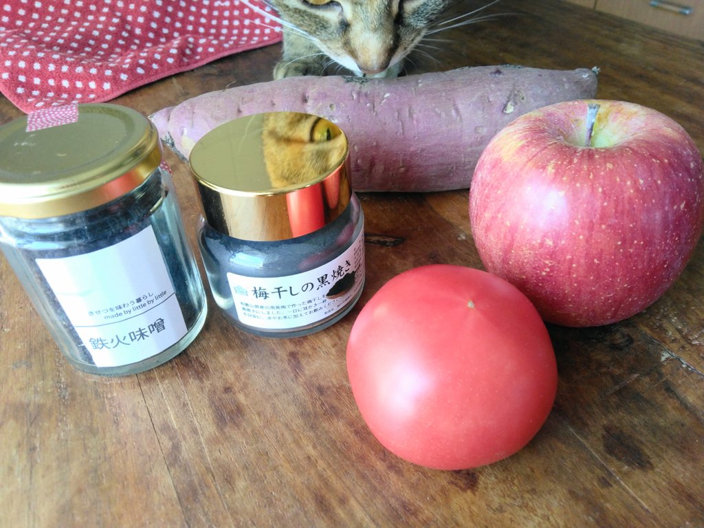 今日のおやつ😋🍎🍠🍅🍵

ネコちゃんチェックは、またまた食いしん坊のキューちゃん😺

#保護猫 #ねこかわいいね