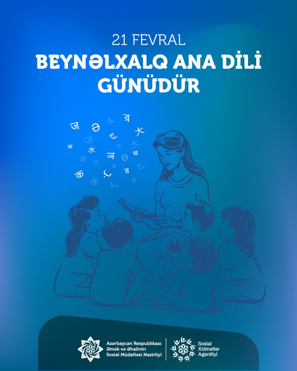 sxasosialgovaz's tweet photo. 21 Fevral – Beynəlxalq Ana Dili Günüdür.
Ana dilimiz sərvətimizdir, dəyərimizdir, tariximizdir...
#ƏƏSMN #SXA #21Fevral #BeynəlxalqAnaDiliGünü https://t.co/54nv76SlPK