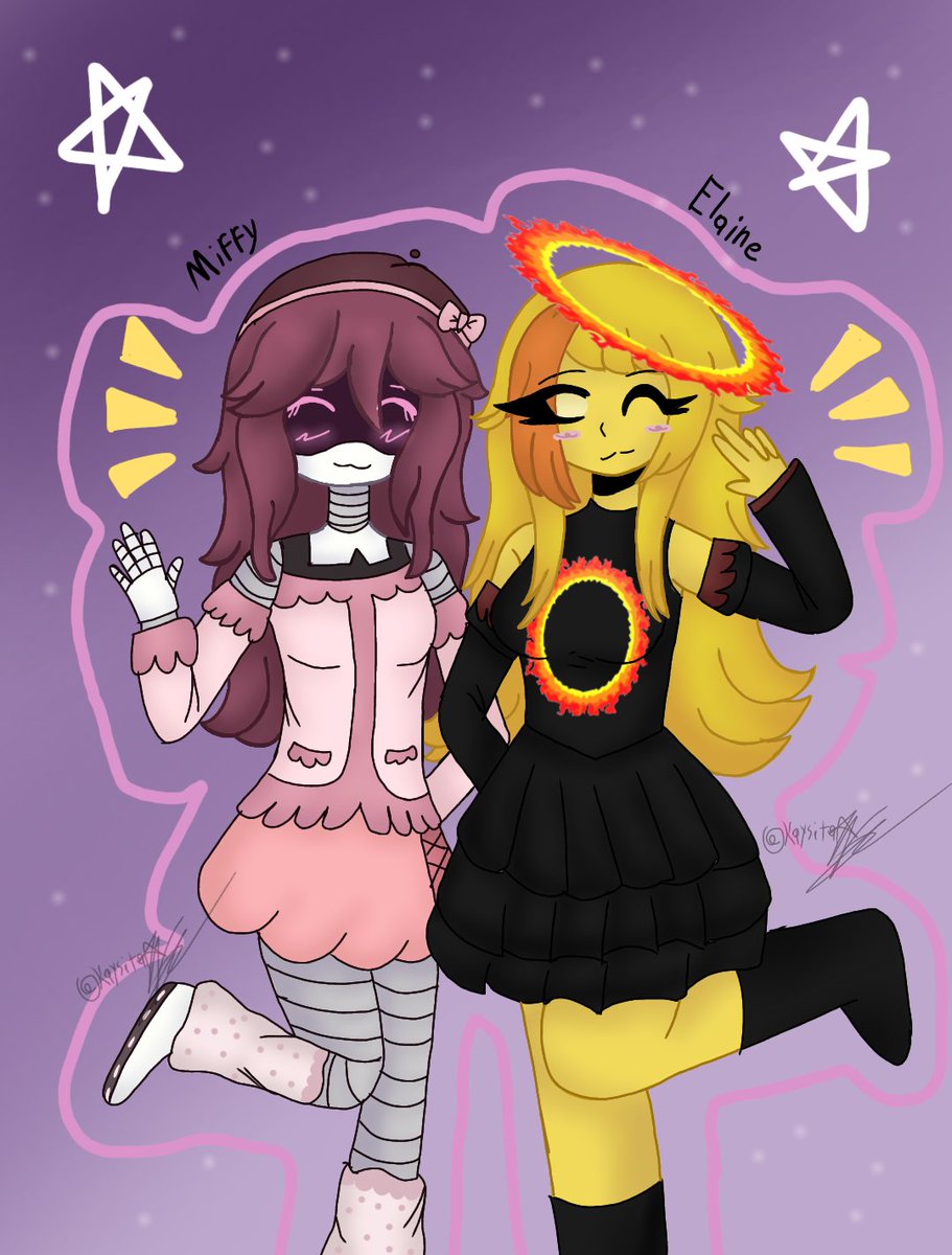 Dibujito silly que hice de mi Oc para mí yume y el Oc de mi amiguita queridísima <⁠(⁠￣⁠︶⁠￣⁠)⁠> 
<a href="/pwrincesa/">꒰৯། 🄼𝗶𝗳𝗳ყ︎︎ ♡ 🅽'𝐬 ᥎αℓᥱnt𝕚nᥱ ྀི̫ ꒱</a> me encanta tanto el diseño de tu Oc ✨

#art #drawing #draw #ocart