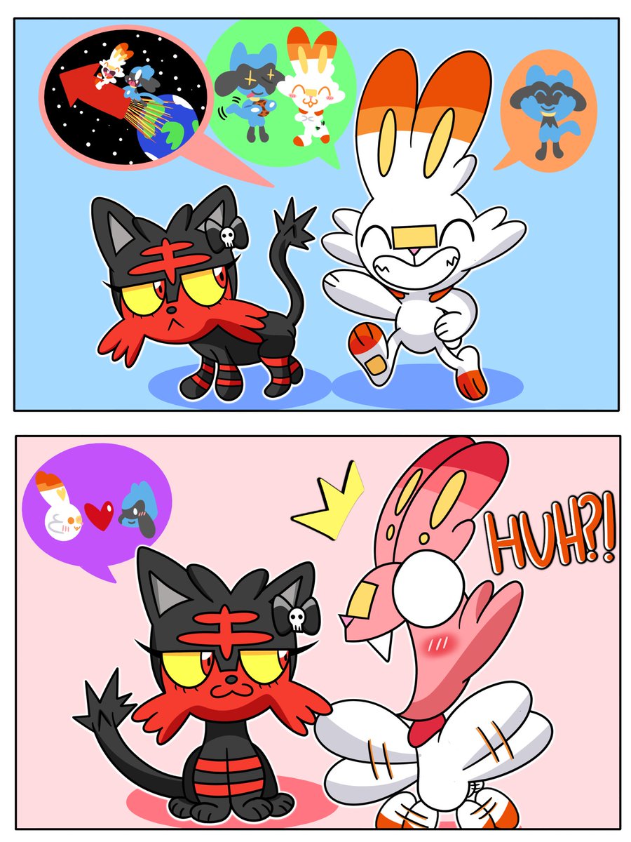StrikertailCs's tweet image. Day 20 of Pokeruary! Always enjoyed the goth and bubbly friend dynamic and here we have it for Litten and Scorbunny! But even Litten, she also likes to mess with Scorbunny just like his other friends! #litten #scorbunny #pokemon