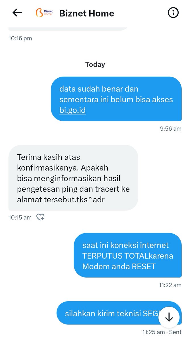 Hendra_P's tweet photo. @BiznetHome kebodohan bermula dari hal kecil : membaca dengan teliti pesan dari pelanggan https://t.co/OfAlmfgEOZ