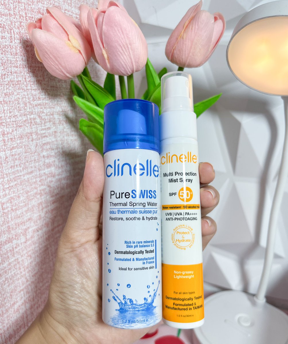 skincherrys's tweet image. kalo lagi buru-buru emang paling bener pake skincare yg sat set, pake face mist &amp;amp; sunscreen gini misalnyaa