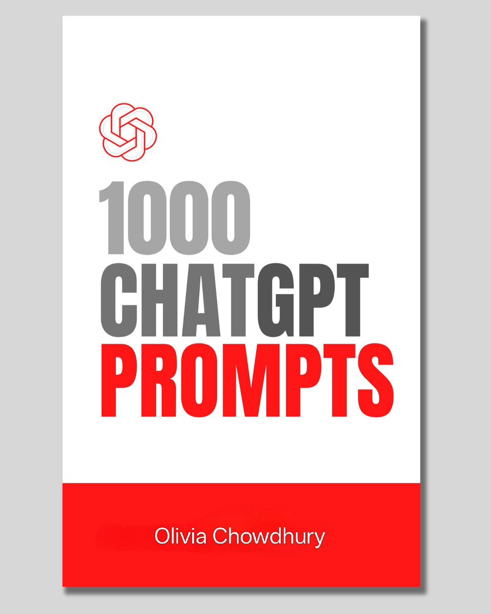 ChatGPT is insanely powerful.

But, without proper prompting its nothing.

That's why I built "1000+ GPT-4 Prompts":

• 1000+ Prompts
• 5000 AI Tools
• Full guide.

And for 24 hours, it's 100% FREE!

To get it, just:
1. Like
2. Reply "AI"
3. Follow+bookmark must (so that I can