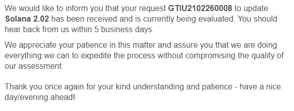 sol2_02's tweet photo. Token update submitted to @coingecko 

Request: GTIU2102260008 https://t.co/oGe96vG87j