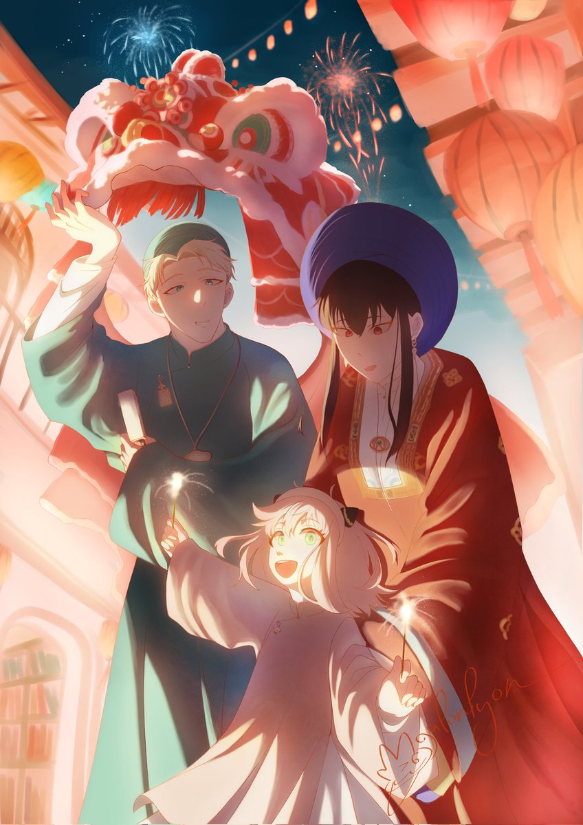 MouPonPyon's tweet photo. happy lunar new year w Forger fam 🎆 https://t.co/DwvSvCb2zX