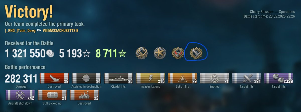 Had a really great Red Shirt Friday on <a href="/Twitch/">Twitch</a> playing <a href="/WorldofWarships/">World of Warships</a> and grinding Lunar New Year misions on my alt NA accounts.

Big games in Massachusetts B to end the night!

Sent the raid love over to @earthmover77 to end the night.