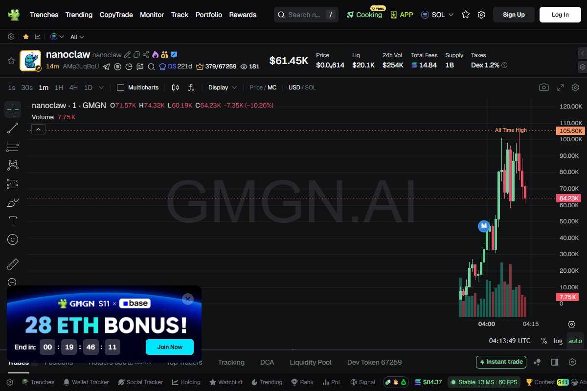 $nanoclaw 4.15XX
Call: 25K → Current: 105K
Time: 15m

AMg3mkZXNf8Aw8Eu8NCh92DWk7Qahi1jtXc3SDPiqBqU

Daily alpha: t.me/WaveXCalls

🟣 SOLANA