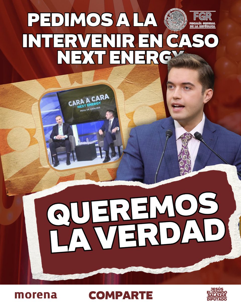 Pedimos a la <a href="/FGRMexico/">FGR México</a> intervenir en el caso Next Energy en Monterrey. La ciudadanía merece conocer la verdad, caiga quien caiga. <a href="/ErnestinaGodoy_/">Ernestina Godoy Ramos</a>
