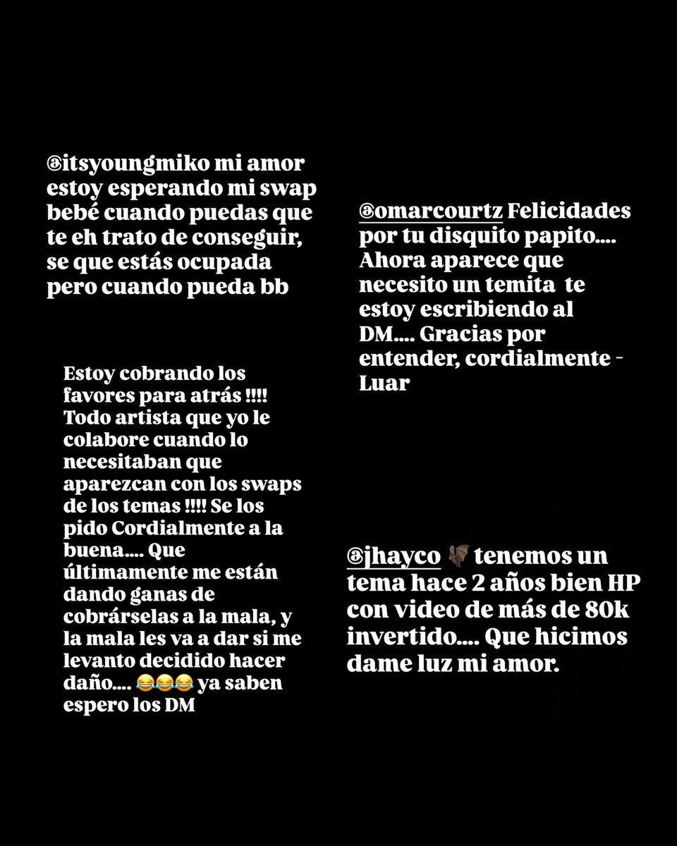 Fuentes_Genero's tweet image. 🚨 LUAR LA L LE TIRA A JHAYCO, OMAR COURTZ Y YOUNG MIKO 👀