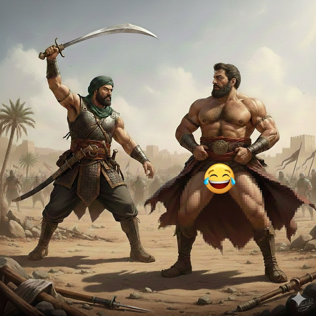 AddictPullups's tweet image. قولت للAI يعمل صورة تخيلية لعمرو بن العاص وعلي بن أبي طالب فى موقعة صفين
ودى النتيجة