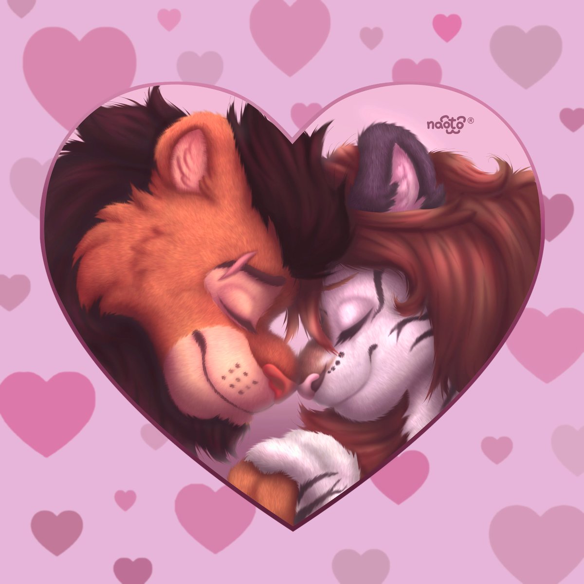 "𝙔𝙤𝙪 𝙢𝙖𝙠𝙚 𝙢𝙮 𝙬𝙤𝙧𝙡𝙙 𝙨𝙤𝙛𝙩𝙚𝙧, 𝙗𝙧𝙞𝙜𝙝𝙩𝙚𝙧, 𝙖𝙣𝙙 𝙛𝙪𝙡𝙡 𝙤𝙛 𝙝𝙖𝙥𝙥𝙞𝙣𝙚𝙨𝙨." YCH for <a href="/TigerMigo/">Fina</a> and her husband, Mikhailus🐯 💕🦁 Thank you so much, as always!

#furry #ych #valentinesday #couple #love #heart #lion #tiger