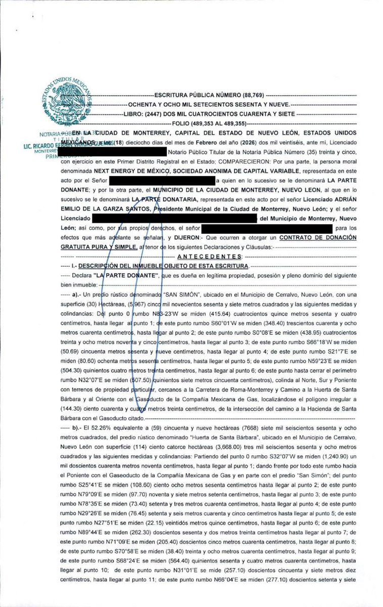 El terreno de Cerralvo ya forma parte del patrimonio de Monterrey. Aunque Luis ya se lo había regalado al proveedor, nosotros ya lo recuperamos. #AquíSeResuelve