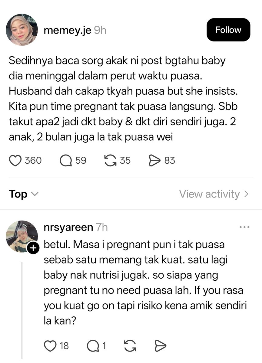 goodlucksofea's tweet image. Hari tu I baca someone cakap perempuan pregnant, boleh je puasa je, jangan risau sebab Allah yang jaga baby dalam kandungan tu. I totally disagree. Yes, Allah jaga. But baby tu dalam badan you, you ada responsibility untuk jaga dia.