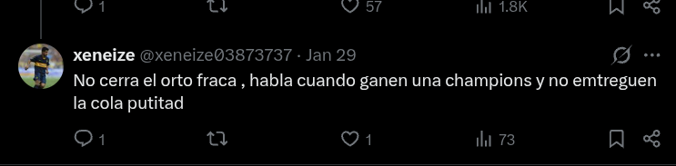 JoseLopez149512's tweet photo. @xeneize03873737 @ChadAbrazo @morao__ @UEFA Hoy decidí perder mi tiempo viendo tu perfil para reír un poco, y cumpliste mis expectativas. Por qué son tan doble moral? Te quejas del racismo y de que ataquen a un chico de 18 años (Mastantuono) pero tú haces los mismo con Lamine. Por último... de que te quejas? https://t.co/xTPW3sn5T0