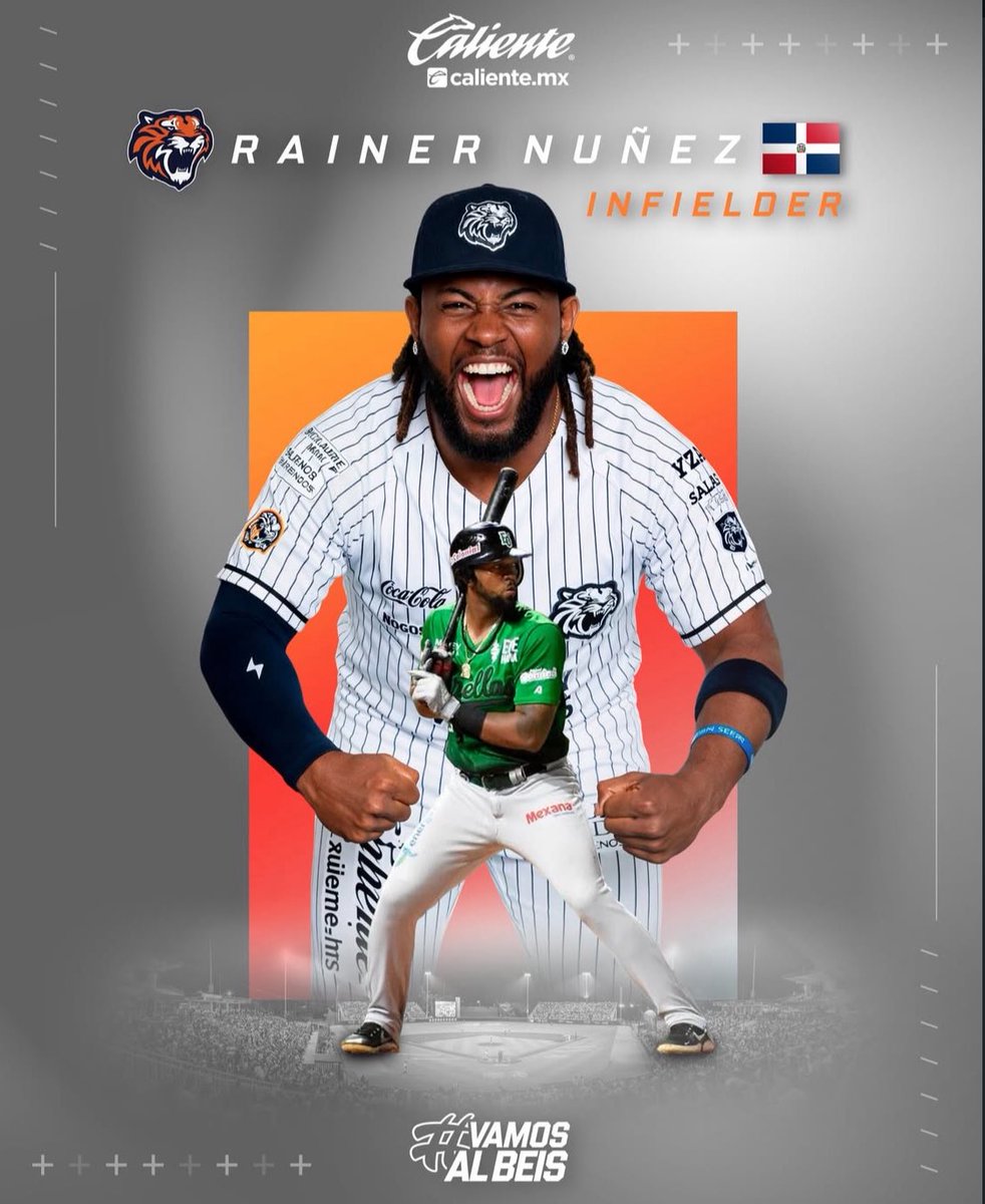 #LMB | Refuerzo felino 

El IF dominicano, Rainer Núñez se convierte en nuevo elemento de los Tigres de Quintana Roo para la temporada 2025 de la LMB.

El año pasado jugó en triple A de los Azulejos de Toronto.
