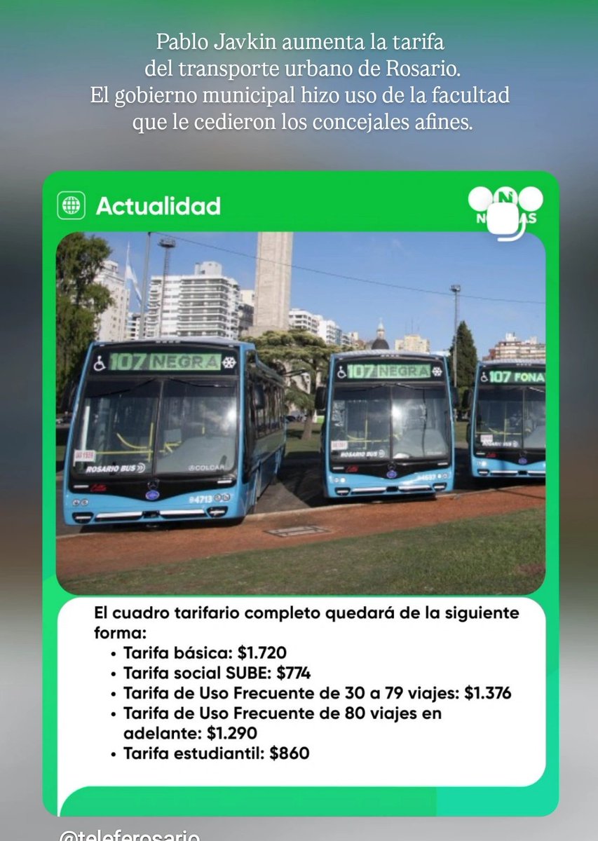 Pablo Javkin aumenta la tarifa del transporte urbano de Rosario.
El gobierno municipal hizo uso de la facultad que le cedieron los concejales afines.