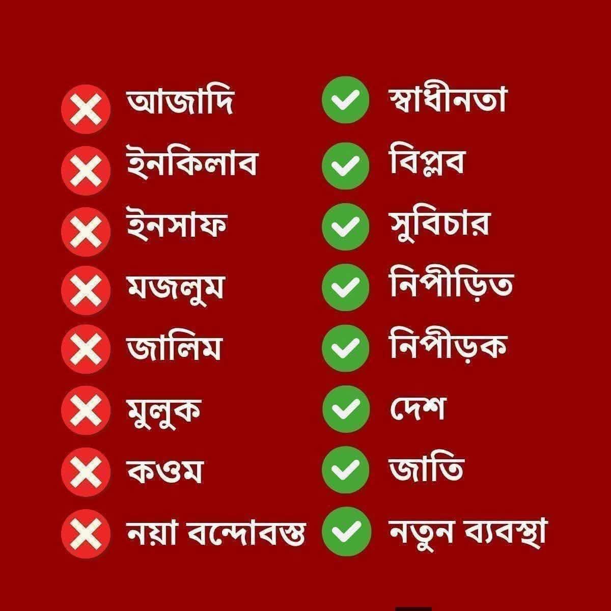 সবাইকে আন্তর্জাতিক মাতৃ ভাষা দিবসের শুভেচ্ছা । গত সতের মাসে যদি কিছু উর্দু শব্দের বাংলা অর্থ ভুলে থাকেন তবে মনে করিয়ে দিচ্ছি …..
#internationalmotherlanguage #bangla #Bangladesh #BNP
