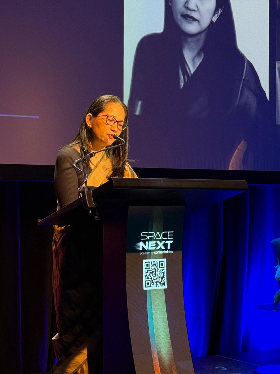 IndianEmbassyUS's tweet photo. At #SpaceNEXT conference in Virginia, Cd'A Namgya Khampa spoke about India’s new space economy and highlighted the transformation of space sector by bold policy reforms resulting in 400+ space startups.
She also traced the remarkable journey of 🇮🇳-🇺🇸 space cooperation — from a shared sounding rocket launch in 1963 to landmark joint missions like NISAR and human spaceflight cooperation today.
#IndiaUS
@MEAIndia
@IndianDiplomacy
@AmbVMKwatra
@isro