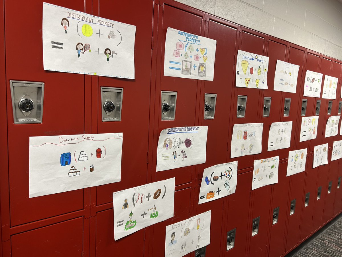 Texas_Aggie_00's tweet photo. 6th grade math students @goodsongms created posters to represent the distributive property. So creative! π #PRIDEinEveryStep π»β€οΈπ©Ά https://t.co/aRqH8UW9H0