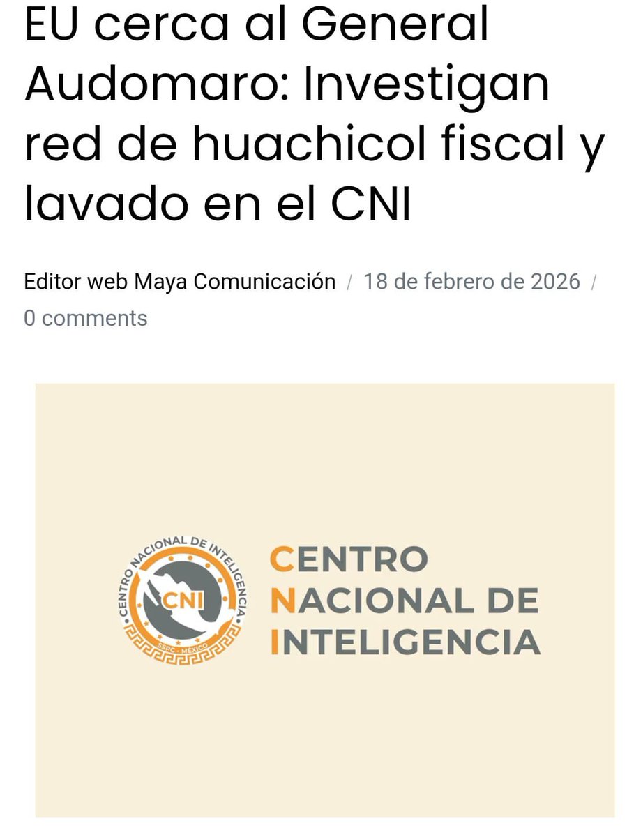 📌 ¡BOMBAZO! Las autoridades de Estados Unidos y la Fiscalía General de la República (FGR) están investigando a el General en retiro Audomaro Martínez Zapata —quien fue director del Centro Nacional de Inteligencia (CNI) en el gobierno pasado— por presunta red de huachicol fiscal